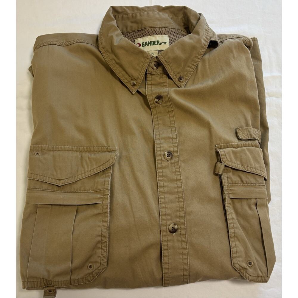 Gander Mountain Guide Series Short Sleeve Vented Fishing Shirt Mens Size 2XL Tan
